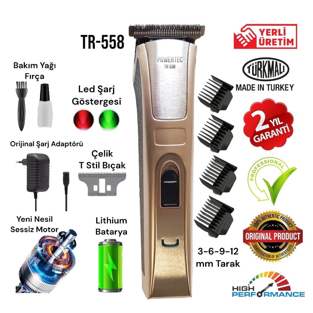 Powertec Şarjlı Sakal Traş Makinası Tr 558