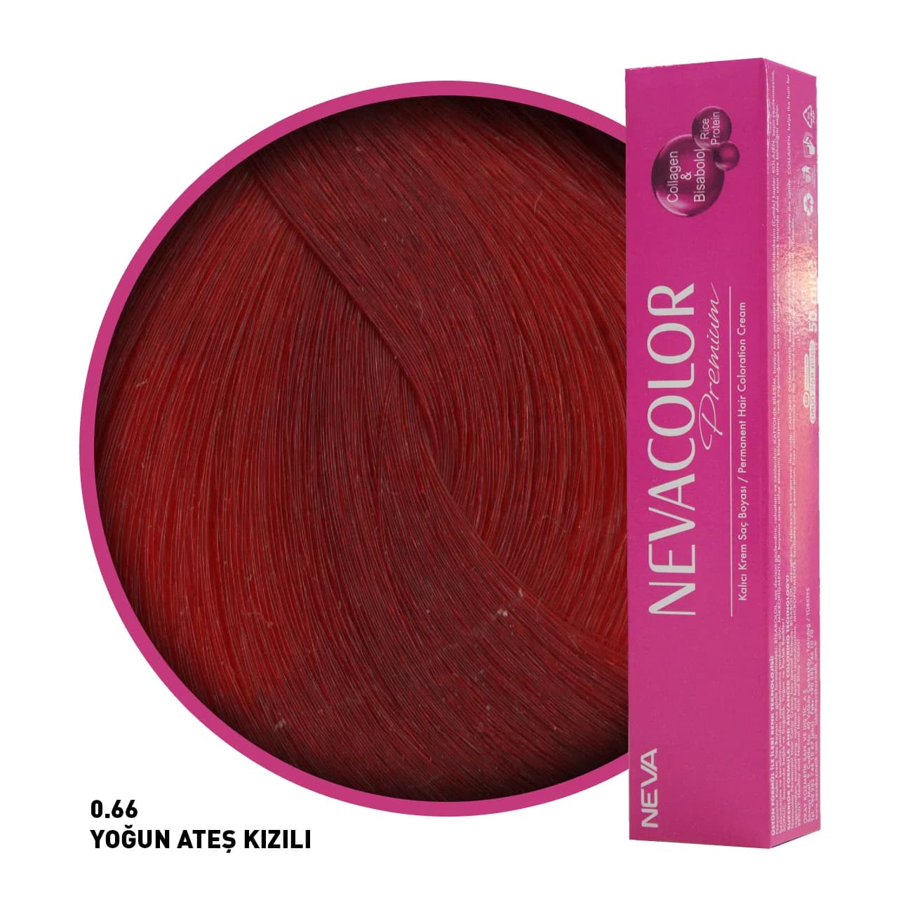 Nevacolor Premium Saç Boyası.Mix 0.66 Yoğun Ateş Kızılı 50 Ml