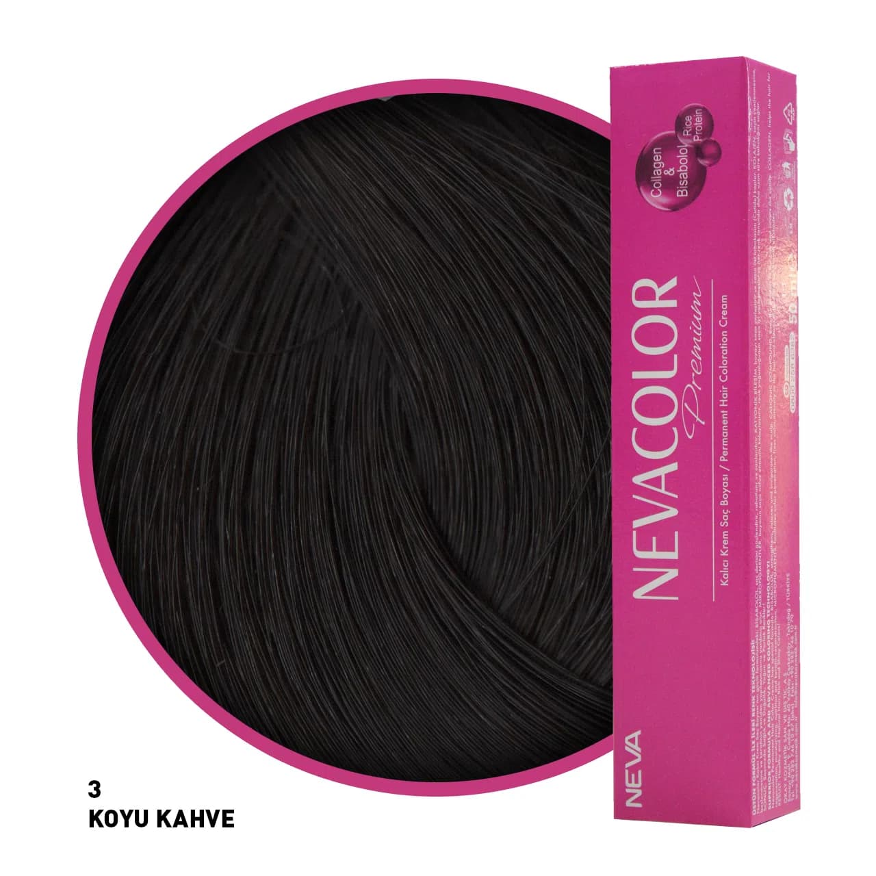 Nevacolor Premium Saç Boyası 3 Koyu Kahve 50 Ml
