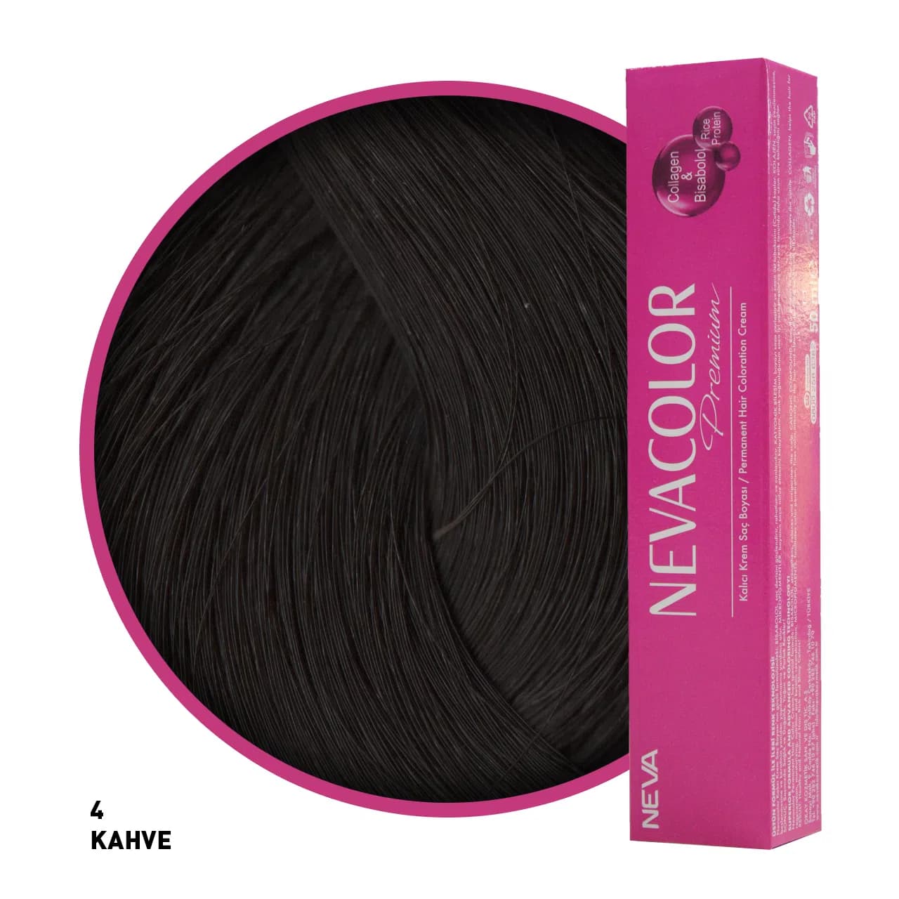 Nevacolor Premium Saç Boyası 4 Kahve 50 Ml