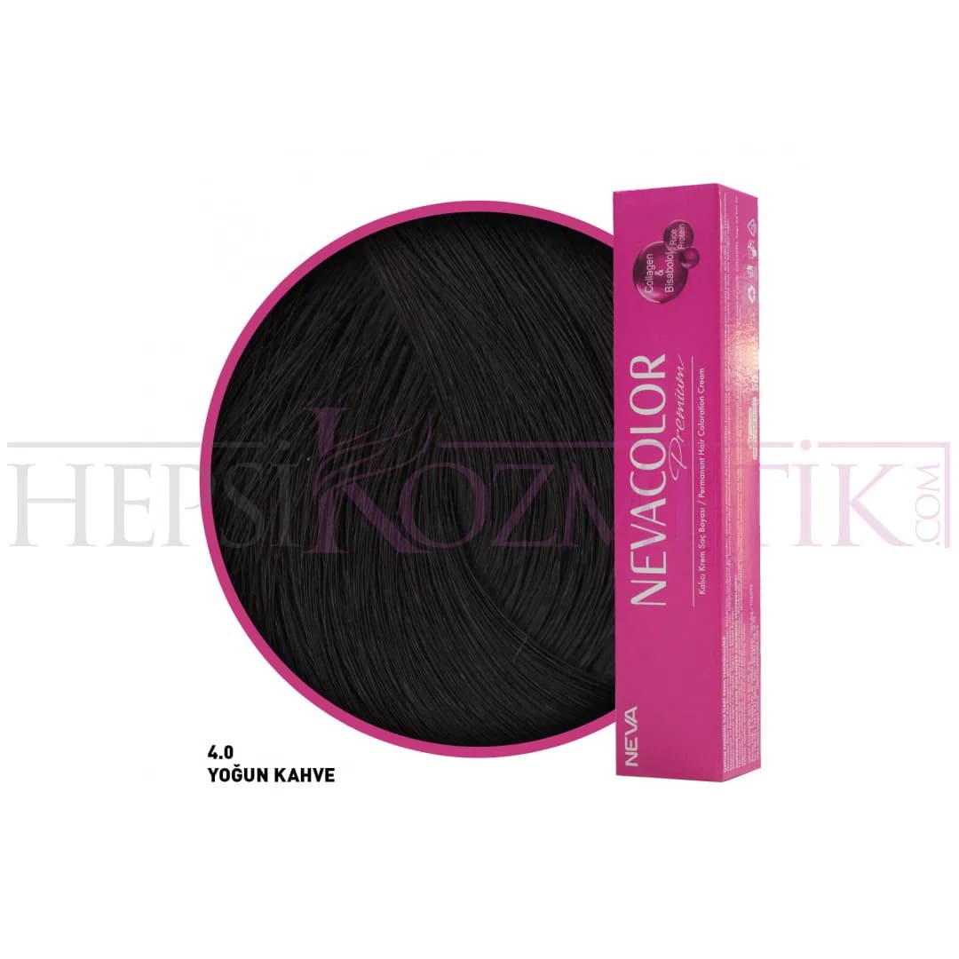 Nevacolor Premium Saç Boyası 4.0 Yoğun Kahve 50 Ml