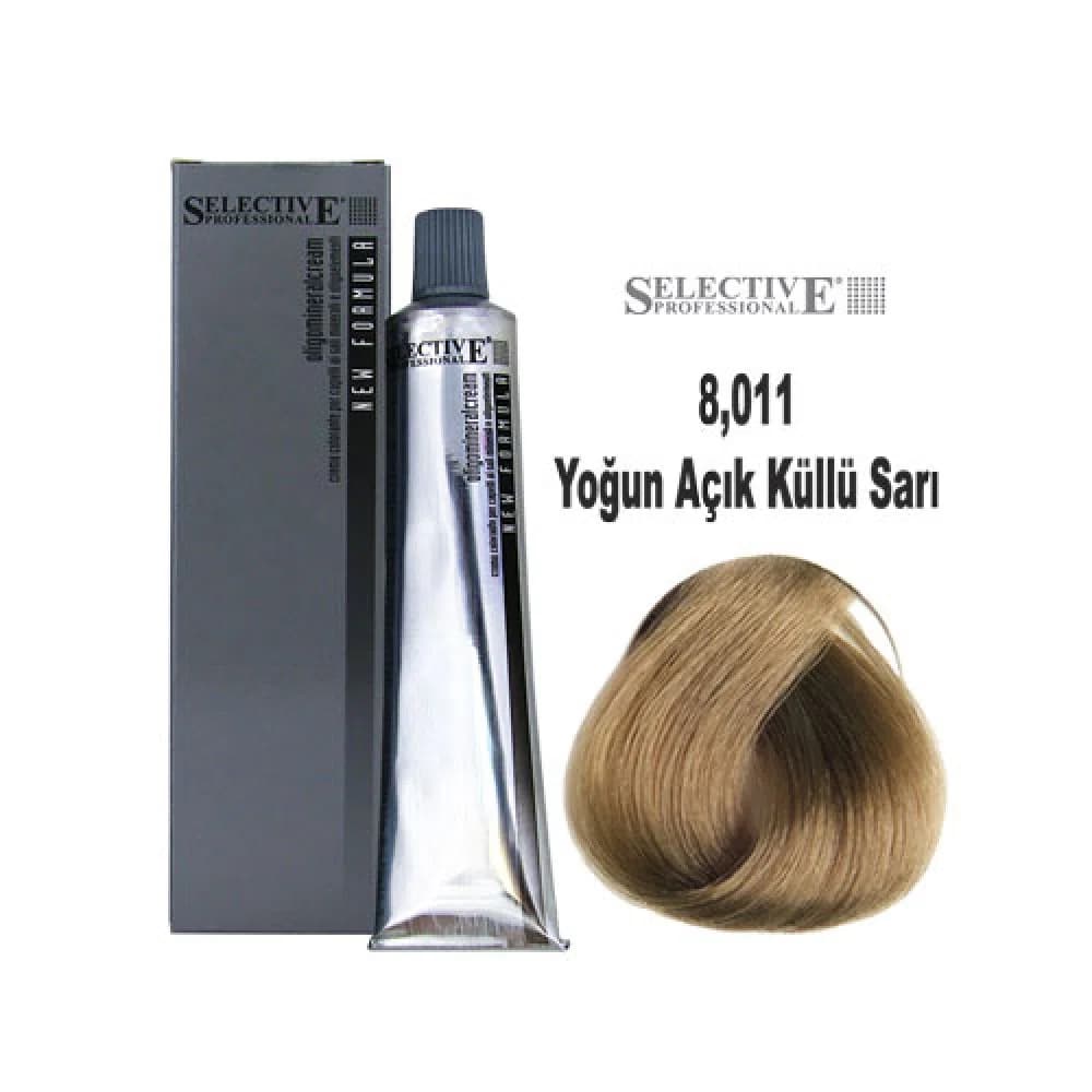 Selective Saç Boyası 8.011 Yoğun Açık Küllü Sarı 60 Ml