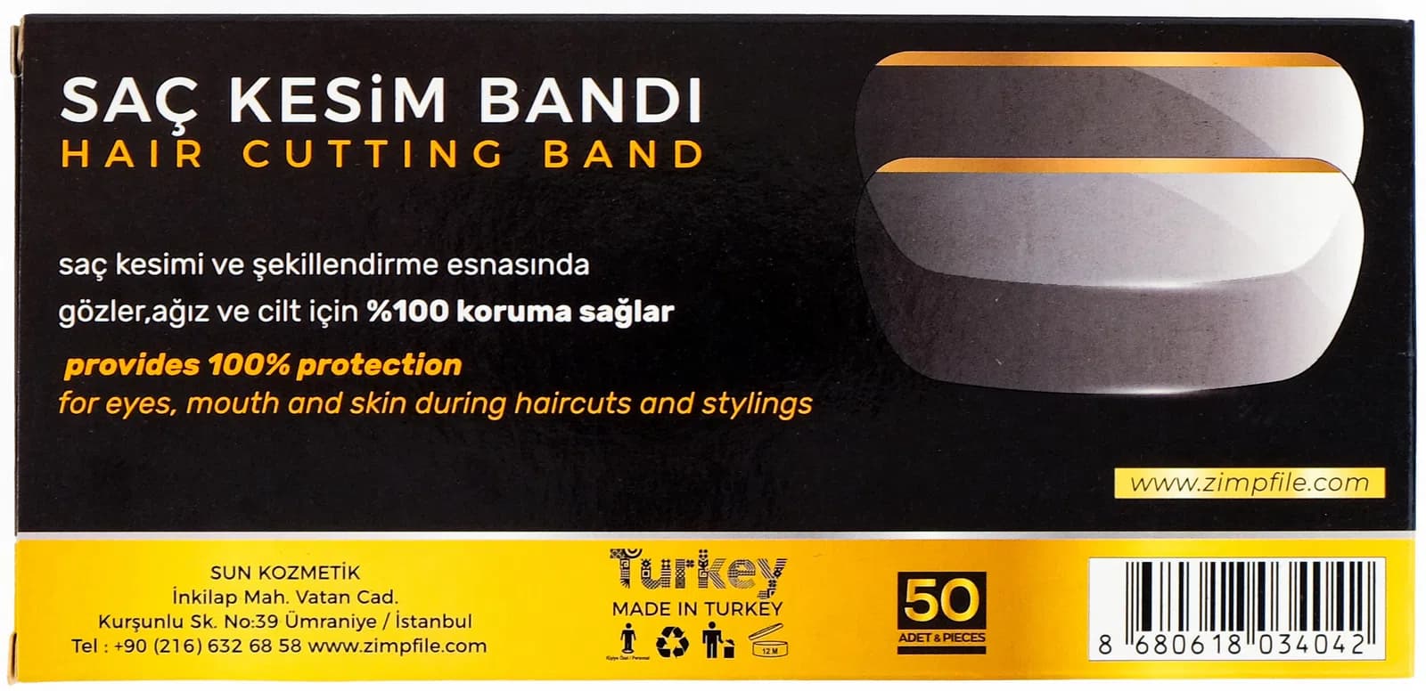 Saç Kesim Yüz Bandı Zımpfile 50 Adet