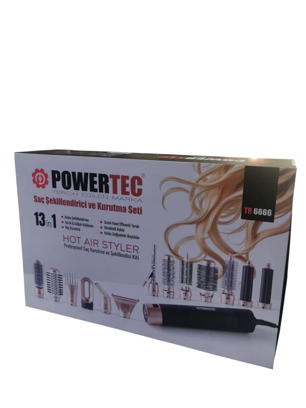 Powertec Saç Şekillendirici ve Kurutma 13 in 1 TR 6666