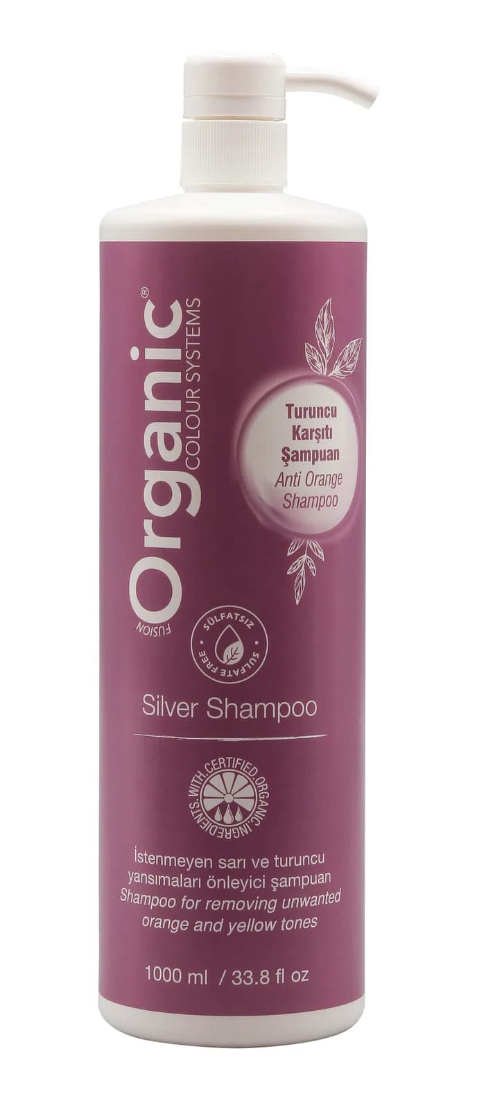 Organic Silver Shampoo 1000 Ml Sarı Turuncu Yansıma Önleyici