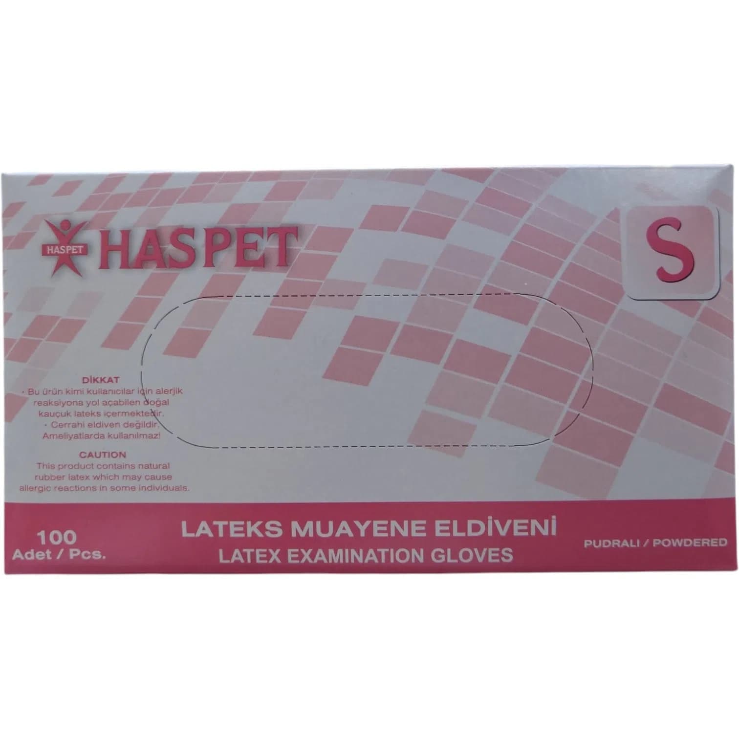 Latex Eldiven Pudralı Haspet S 100 Adet